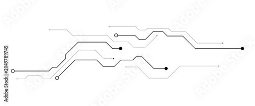 Cuadro en lienzo Vector futuristic internet network high tech circuit board diagram concept