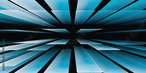 Foto Futuristic blue abstract fractal tunnel with light speed motion design wallpaper