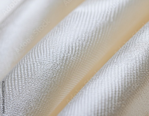 Textured White Fabric Close Up Detail.