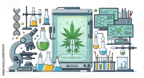 Laboratory research for cannabis plant cultivation and analysis