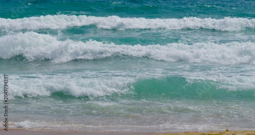 Cinematic scene of tropical beach sea