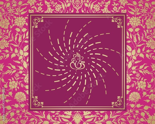 Ganesha, wedding card, royal Rajasthan, India	