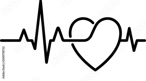 Tableau sur toile Heartbeat Cardiogram with Infinity Symbol and Heart Shape