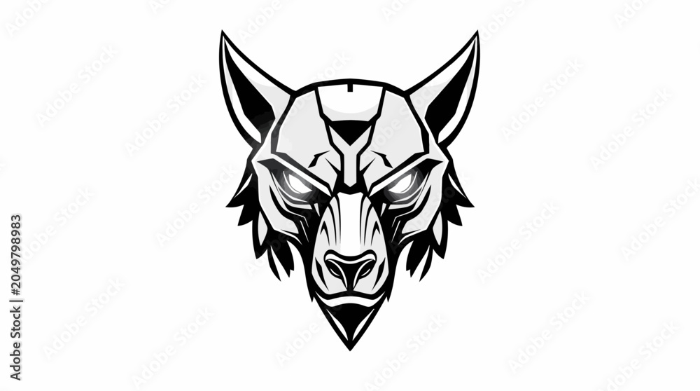 Fototapeta premium Stylized Wolf Head Logo Design Illustration.