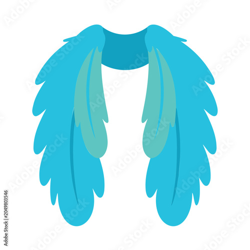 Elegant blue feather boa draped gracefully, perfect for costume or party decoration