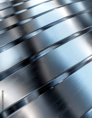 Close-up of shiny metal surface with reflections.