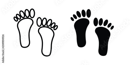Schilderij op canvas Foot icon