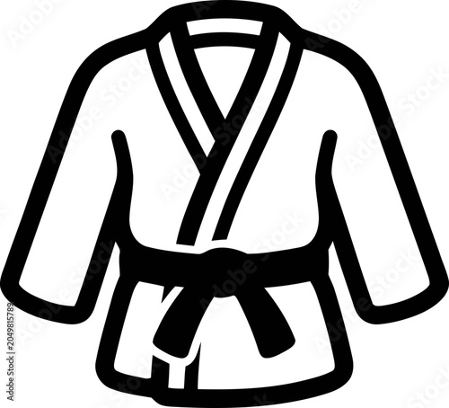 Martial Arts Gi Icon - Karate, Judo, Aikido Uniform with Black Belt