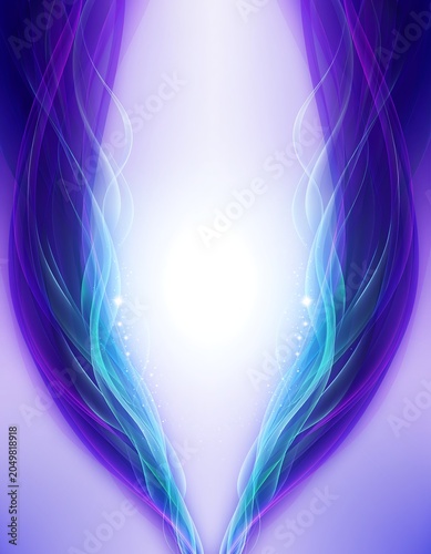 Vibrant Abstract Wave Pattern with Blue and Purple Tones.