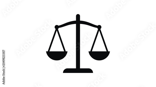Obraz na płótnie balance scale silhouette on white background justice law legal symbol icon graph
