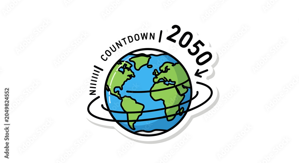 Fototapeta premium Earth Globe Illustration with Countdown.