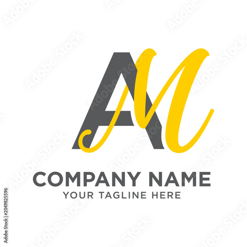 AM Luxury Business Identity Logo Featuring Stylized Letter A