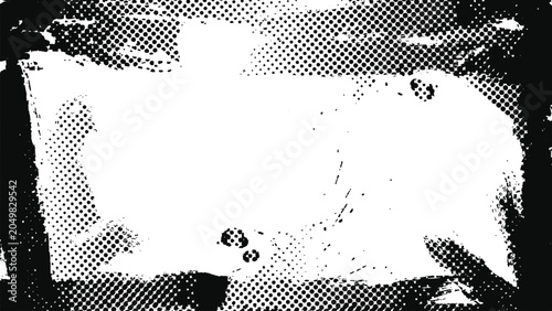 Black paint grunge brush halftone overlay frame texture