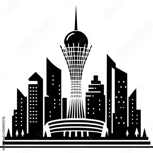 Astana Skyline Icon Vector
