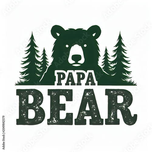 A logo featuring a bear and trees with the text Papa Bear