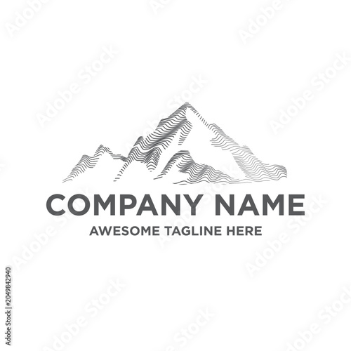 Creative Mountain Peak Logo Inspired by Contour Maps and Adventure Branding