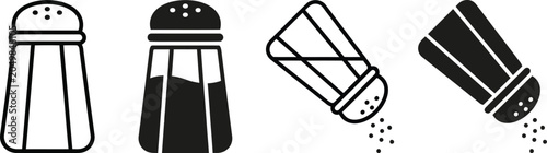 Black and white salt and pepper shaker icons