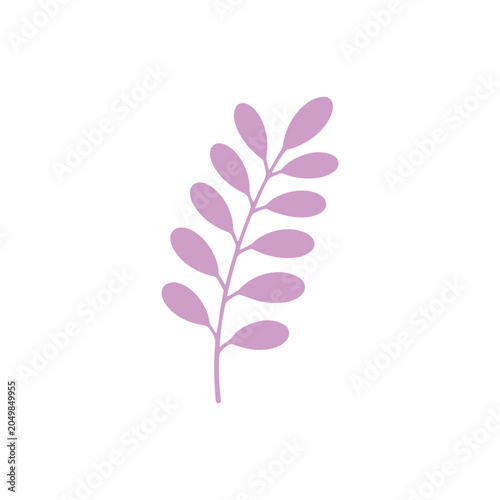 Minimal Purple Leaf Branch Design