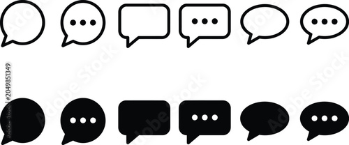 Speech Bubbles Icon Set for Communication