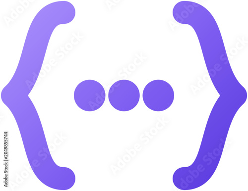 API Integration Developer Flat Icon Purple Gradient