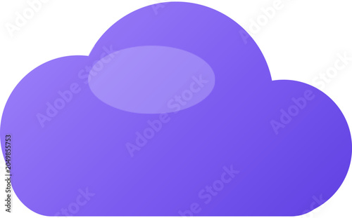Cloud Computing Storage Flat Icon Purple Gradient