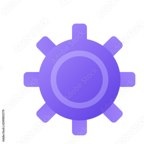 Settings Gear Configuration Flat Icon Purple Gradient