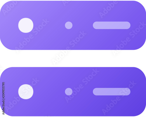 Data Center Server Rack Flat Icon Purple Gradient