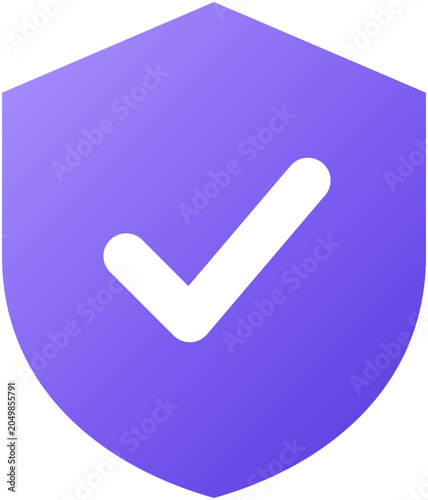 Cyber Security Shield Protection Flat Icon Purple Gradient