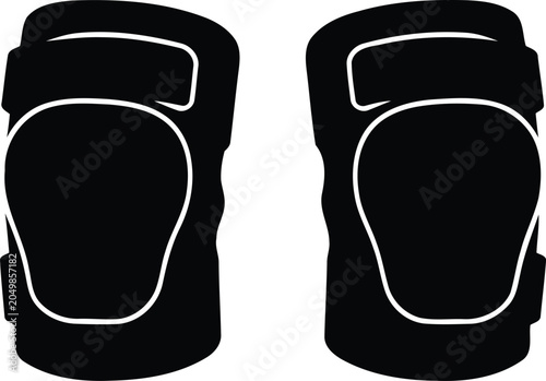 Foto Pair of protective knee pads for sports safety gear isolated on white background with kneepads, protection