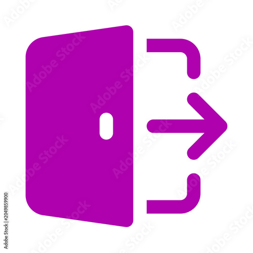 Obraz na plátne Laptop computer with outgoing arrow icon isolated on transparent background