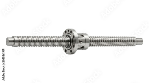 Stainless steel lead screw with dual flanged ball bearings, precision mechanical linear motion component