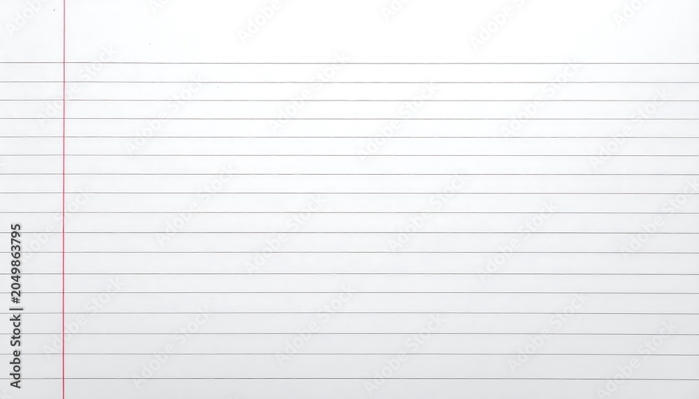 Naklejka premium A blank sheet of lined paper with a red vertical line