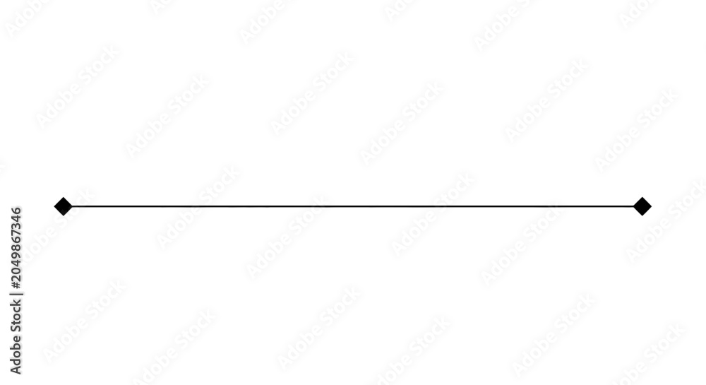 Fototapeta premium Horizontal divider line with diamond shaped ends