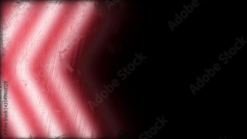 Distressed Grunge Neon Arrow Light Animation with White Red Glowing Chevrons
