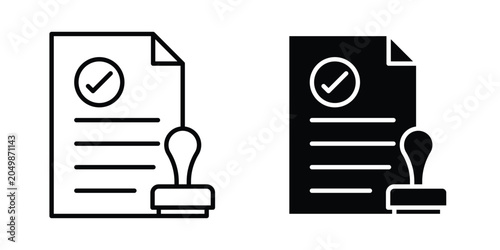 Quadro su tela Approved document icon