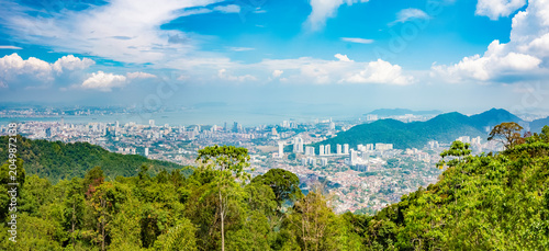 George Town, Penang, cityscape as seen from Penang Hill (Bukit Bendera).