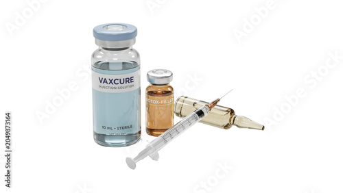 Empty perfume bottle with sample vial and keychain on white surface Vector
