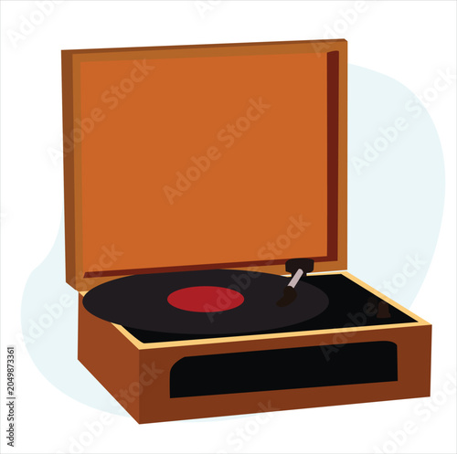 record player. Record player with vinyl. Turntable vinyl record player