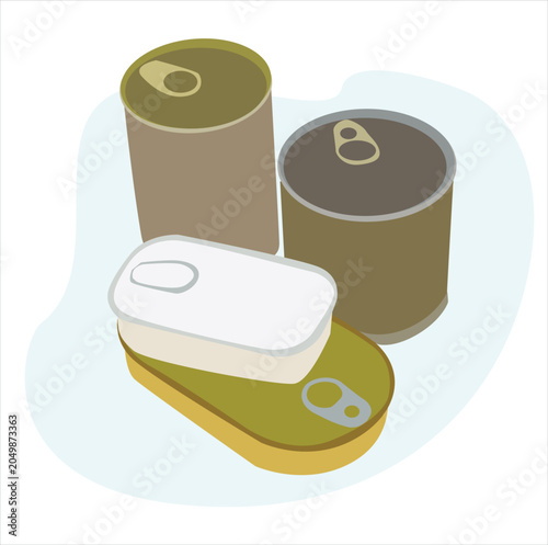 food cans. canned food illustration, 