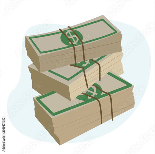Tableau sur toile stack of banknotes. Many banknotes stack on top of each other.
