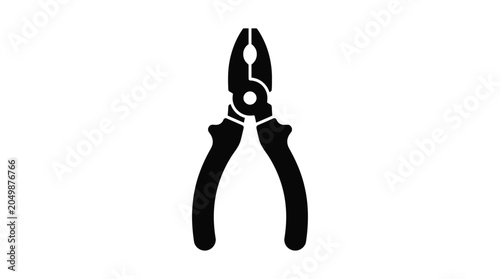 Obraz na płótnie pliers silhouette on white background tool hardware grip cutting black icon vect