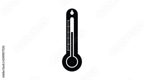 Bild auf Leinwand thermometer silhouette on white background temperature measurement instrument bl