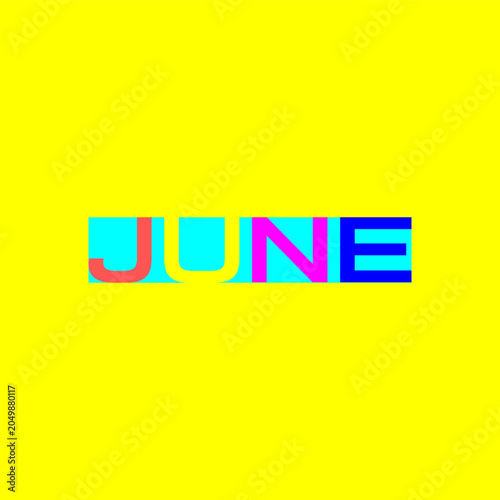 June colorful background on yellow