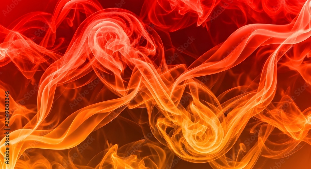 Fototapeta premium Abstract flowing liquid shapes in red and orange colors isolated on transparent background