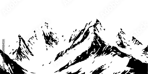 Quadro em tela Pointillist grunge texture over abstract dotted mountain range