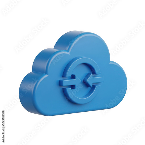 Modern cloud storage icon with upload symbol