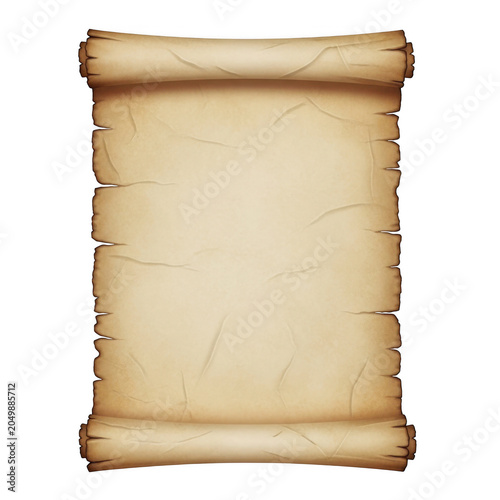 Old parchment paper scroll with vintage texture