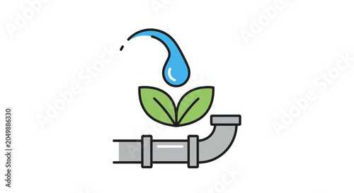Water Droplet Green Leaf Pipe.