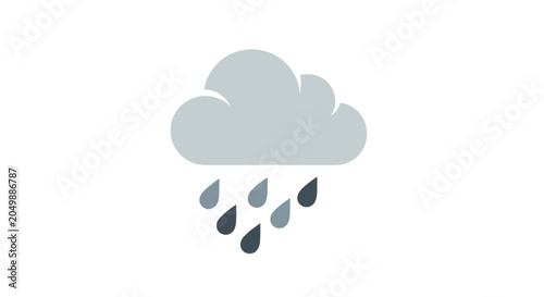 Fotografie Rain Cloud With Falling Raindrops Illustration.