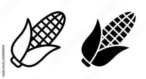 Foto Corn Icons, Maize Vector Graphics, Sweet Corn Symbols, Agricultural Food Element